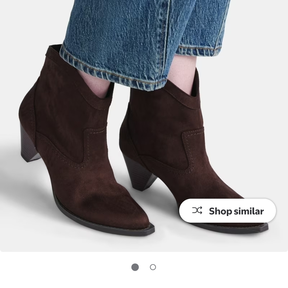 Source Unknown Brown Suede Pointed Toe Ankle Boot… - image 1